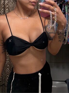 Black Twist Front bikini Top